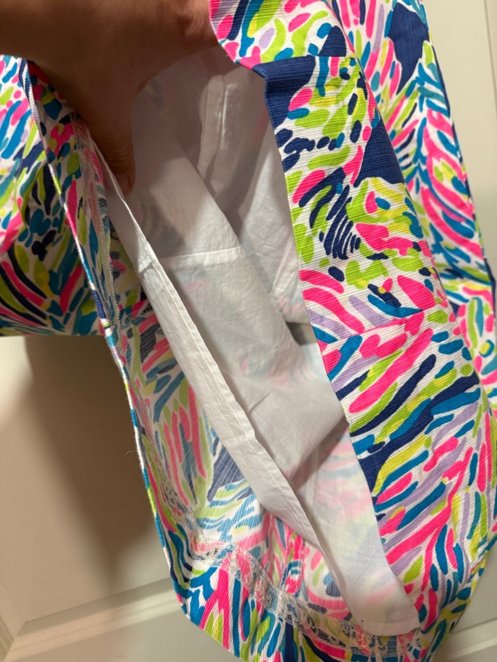 Lilly Pulitzer Cathy Shift Dress in Indigo Palm Reader Sz 8 - Picture 5 of 7